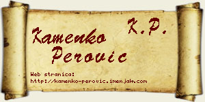 Kamenko Perović vizit kartica